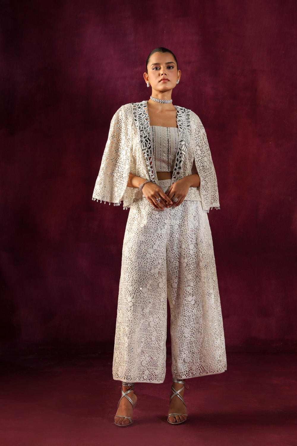 Lace Mirrorwork Crop Jacket – 29india