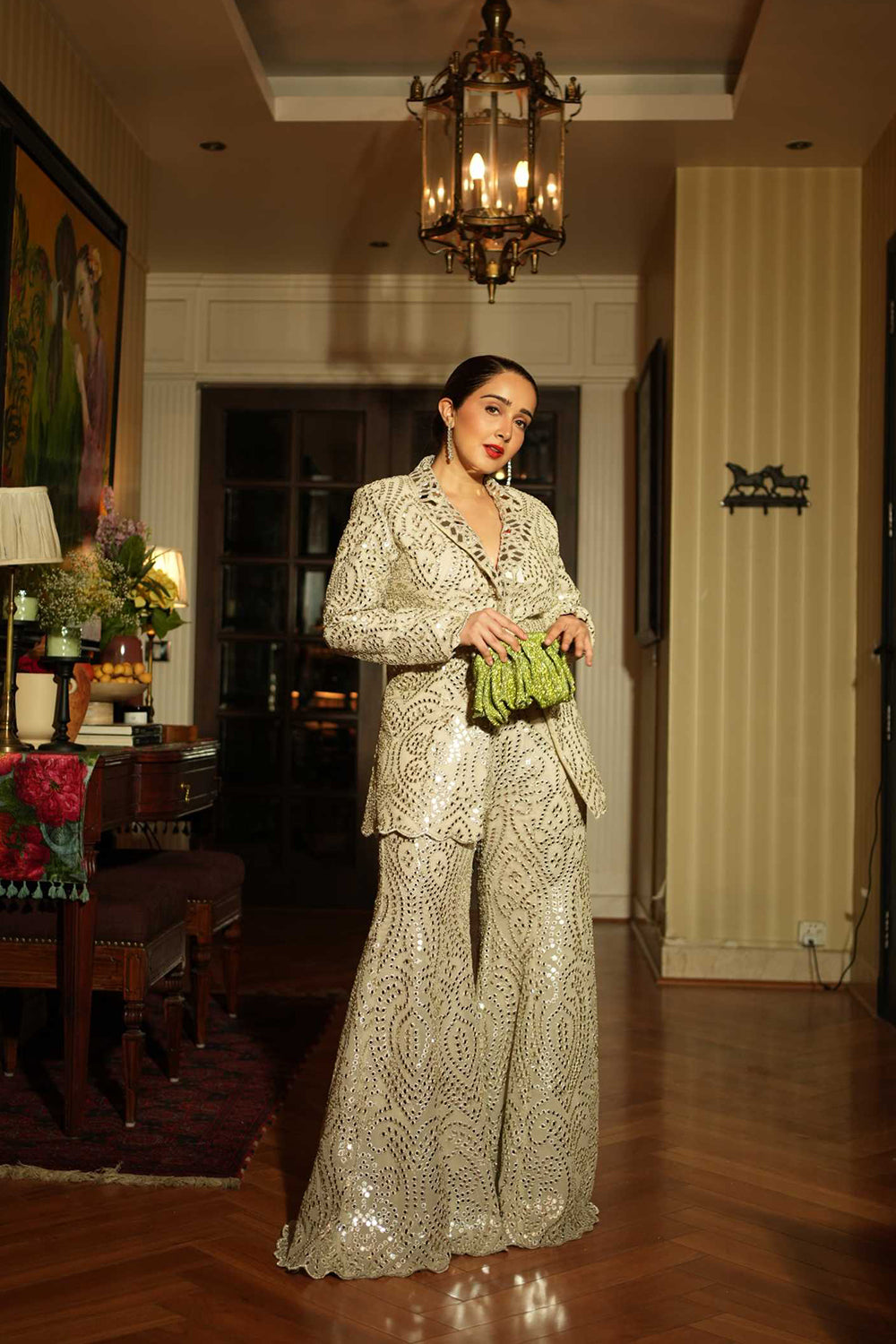 Sanjana Batra in our MIRRORWORK COAT JACKET SET – 29india