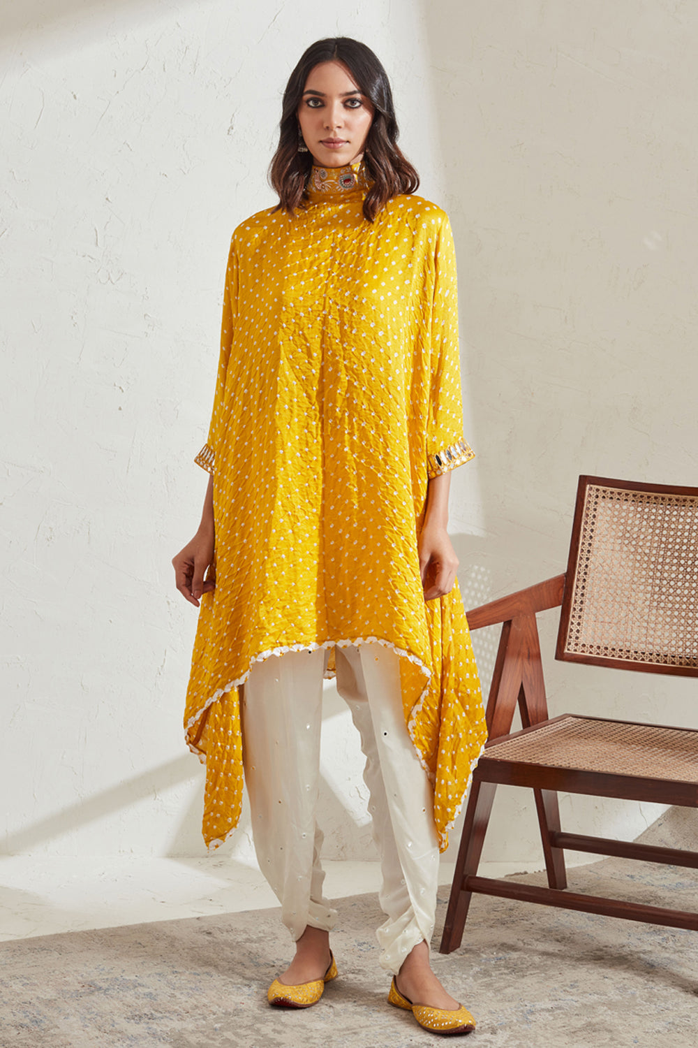 Gajji Silk Bandhani Bandhani Churidar Material Embroidered 44-45