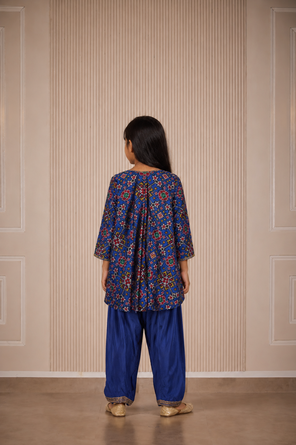 Short & Long Kurta With Embellished Dhoti Salwar