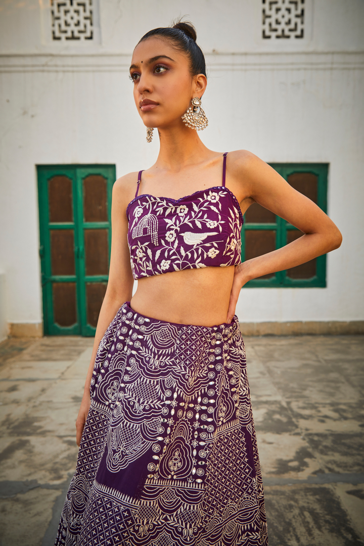 Parsi Gaara Bustier with Mirrorwork