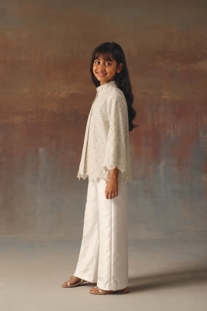 Jacket With Scallop with Bellbottoms