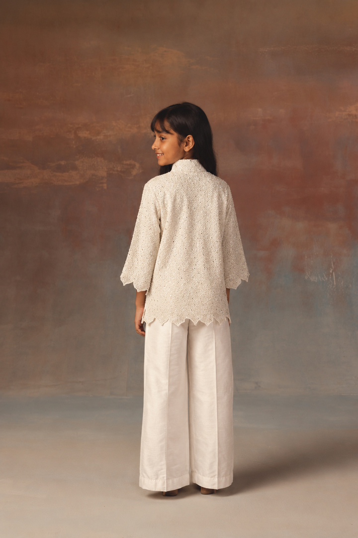 Jacket With Scallop with Bellbottoms