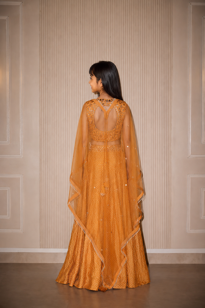 Raidana Bandhani Sharara Set With Mirror Work