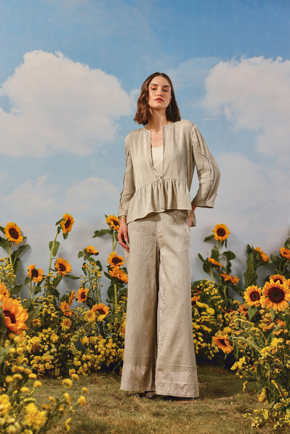 Pintuck Peplum Jacket