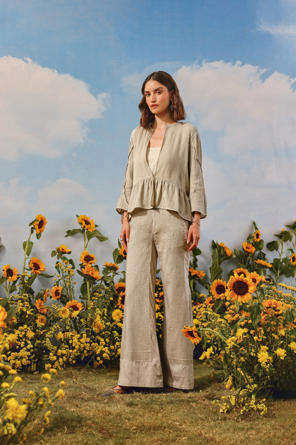 Pintuck Peplum Jacket