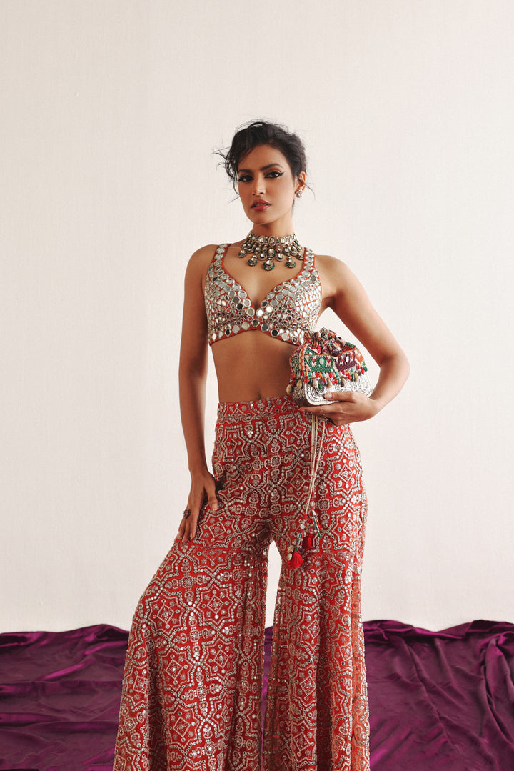 Metal mirror worktassel bag