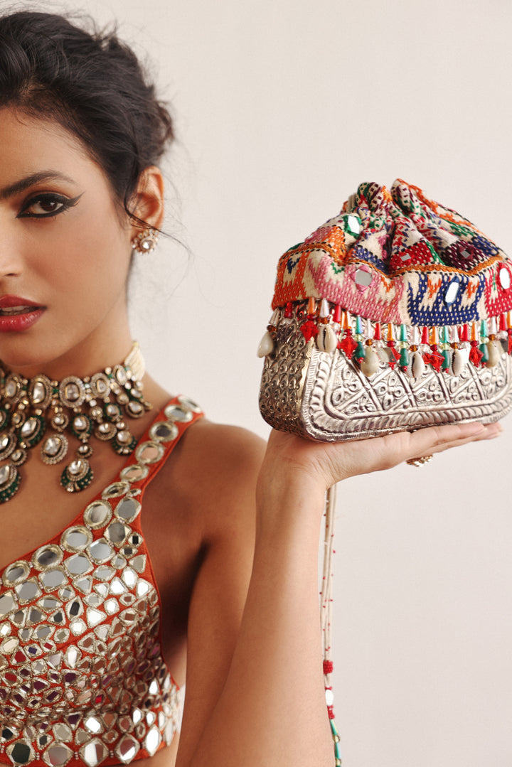 Metal mirror worktassel bag