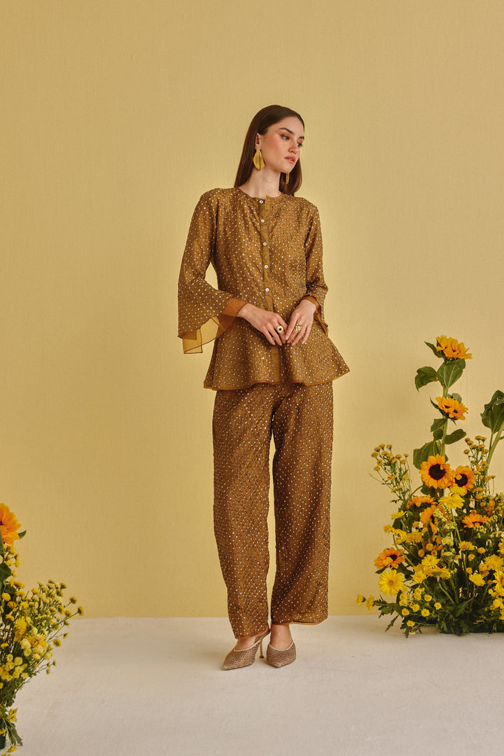 Artisanal Bandhani Peplum Top