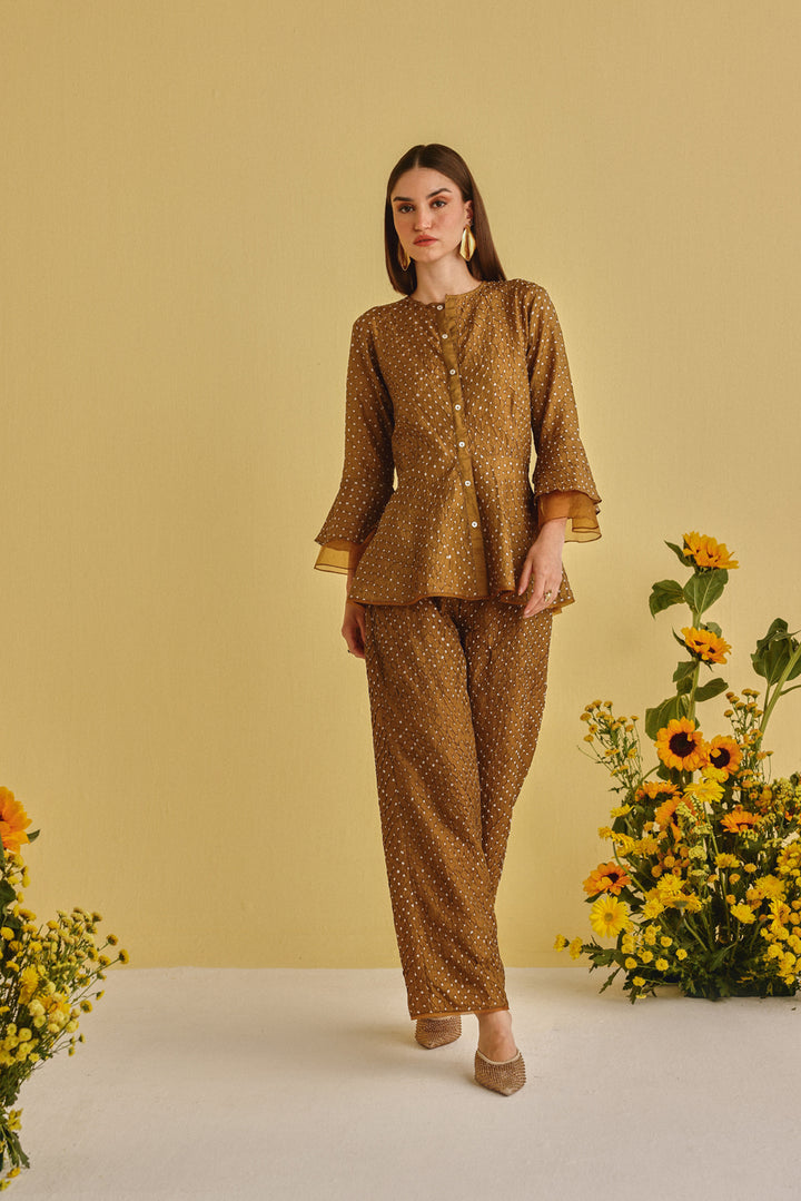 Artisanal Bandhani Peplum Top