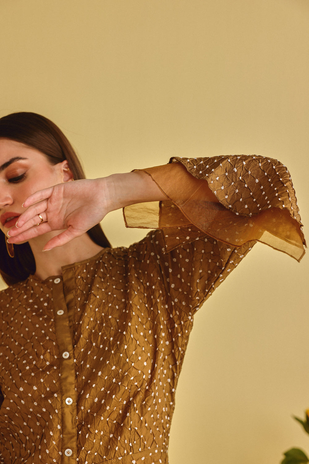 Artisanal Bandhani Peplum Top