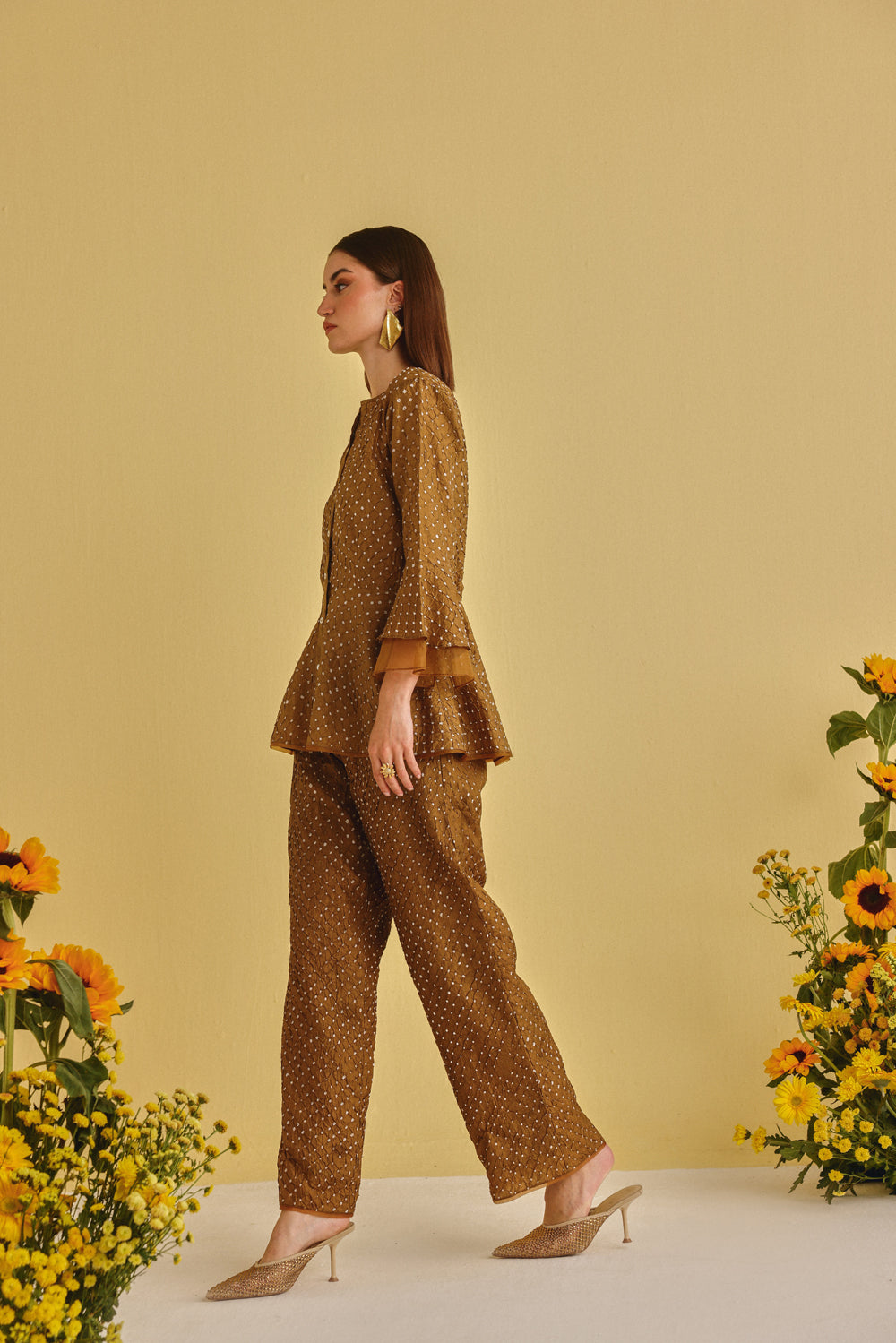 Artisanal Bandhani Peplum Top