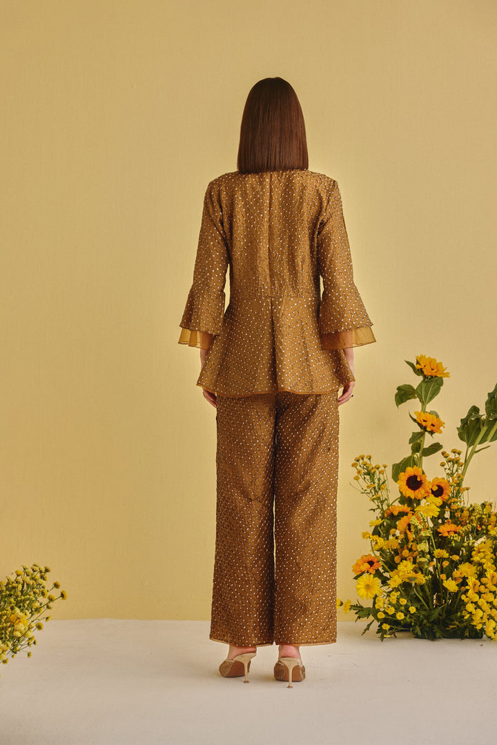 Artisanal Bandhani Peplum Top