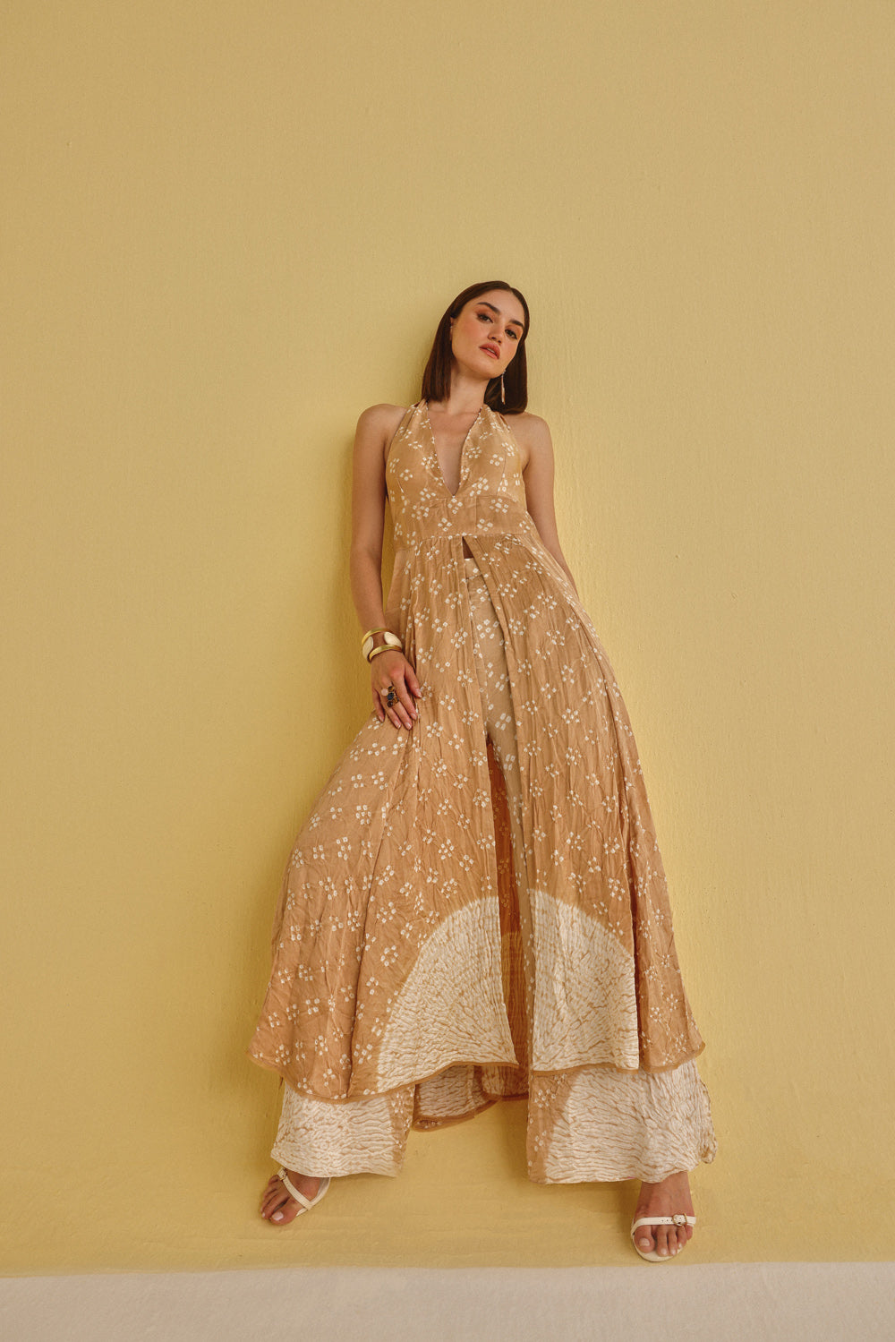 Shibori Bandhani Halter Neck Dress xs