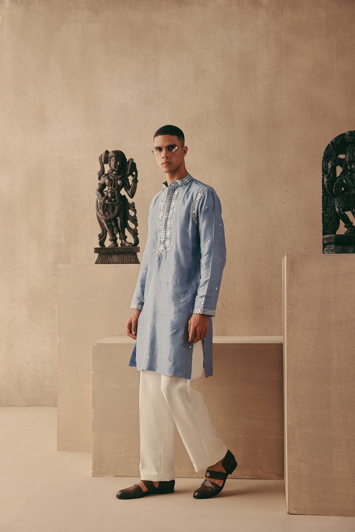 Mirror & Zari Embellished Kurta Set