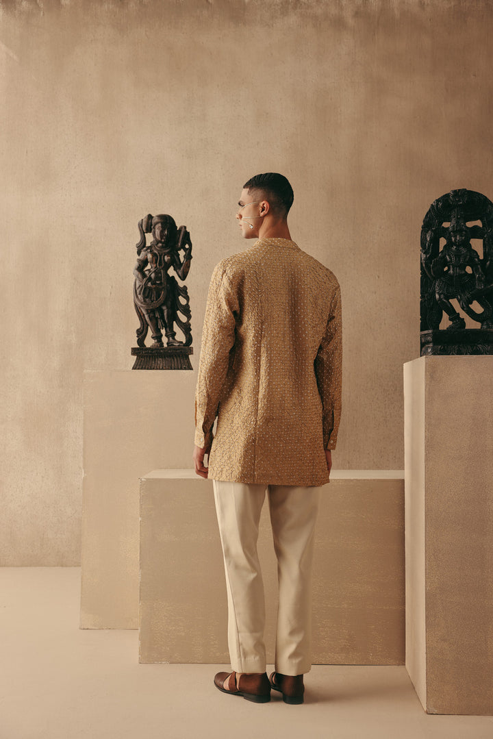 Silk Rai Bandhani Short Kurta