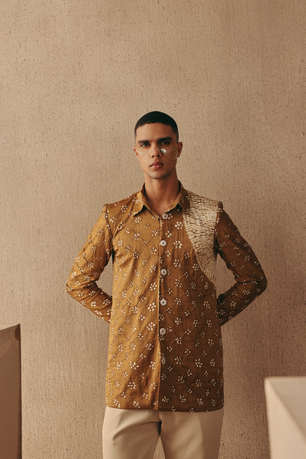 Shibori Bandhani Kurta Shirt Set