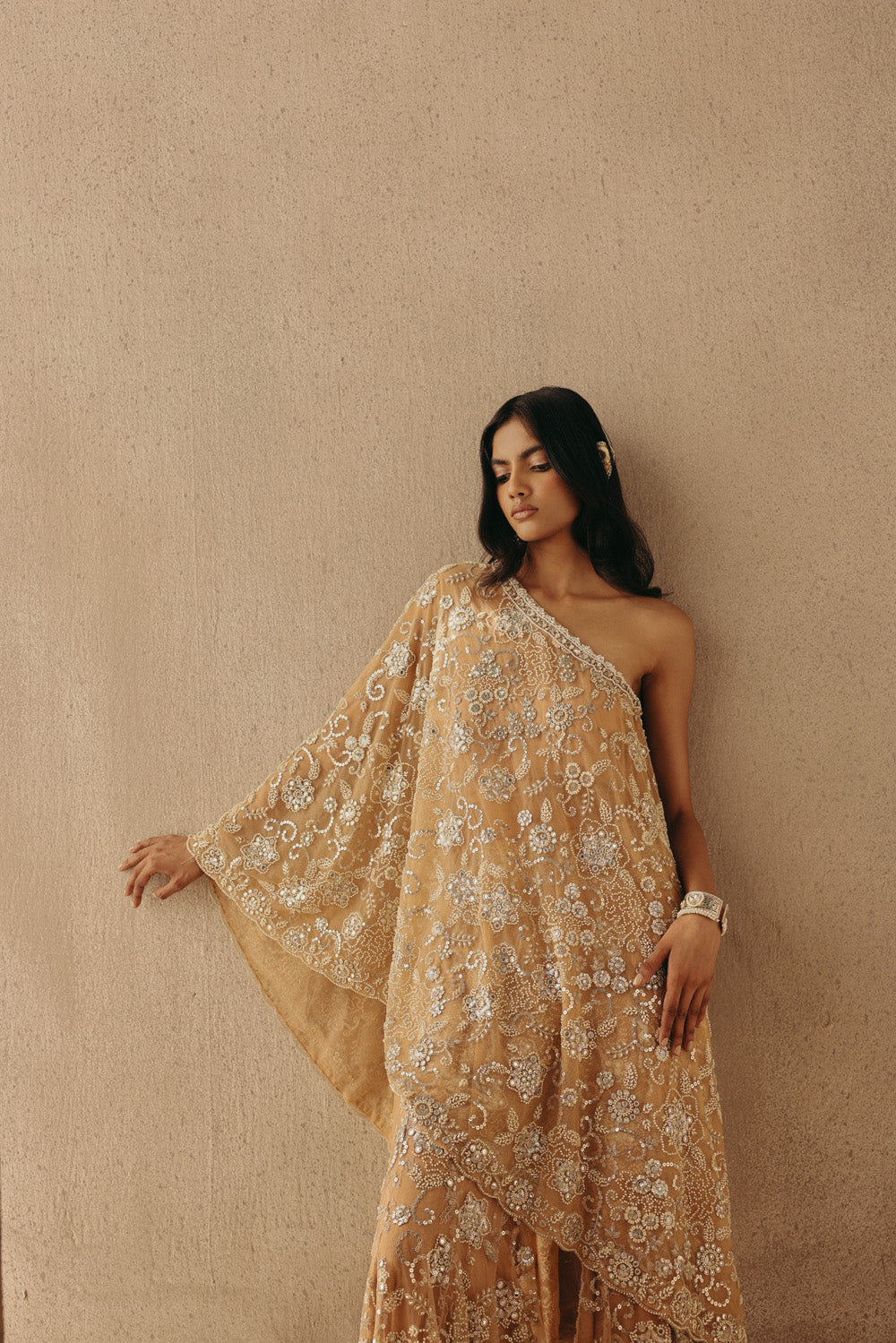 Mirrorwork One Shoulder Dress Jacket