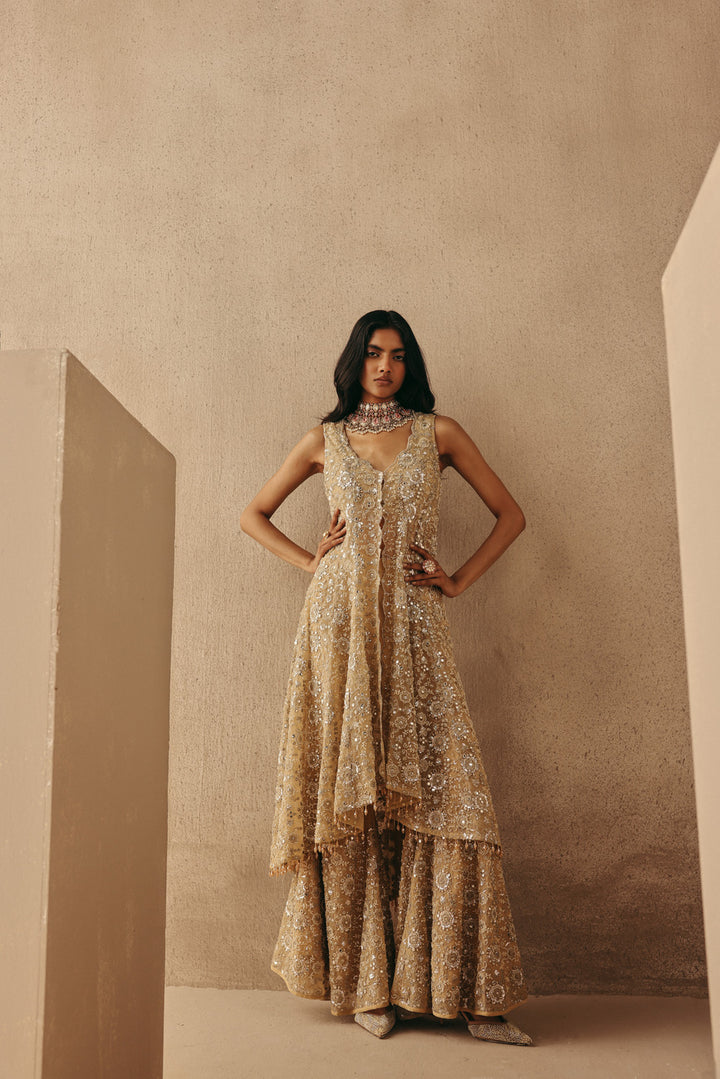 Mirrorwork Asym Sherwani