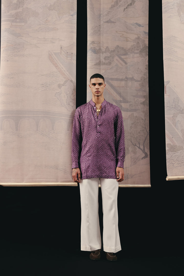 Silk Rai Bandhani Short Kurta