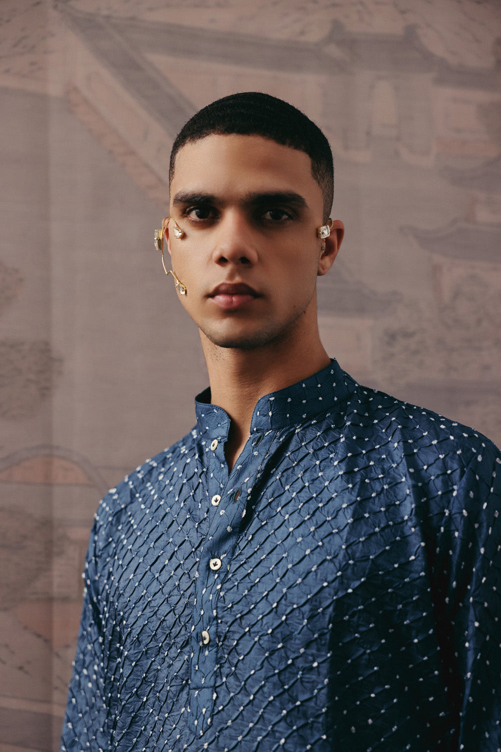 Silk Rai Bandhani Kurta Shirt