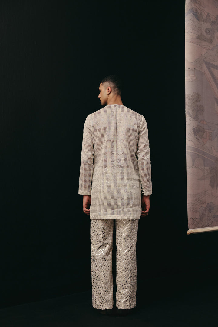 Tissue Chanderi Kurta With Potli Buttons