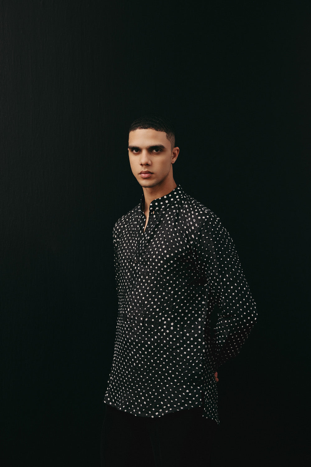 Silk Rai Bandhani Kurta Shirt