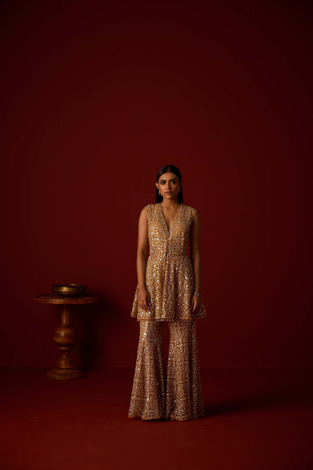 Peplum Top With Slit At Back