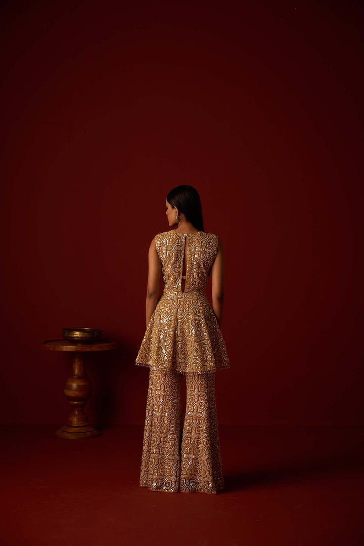 Peplum Top With Slit At Back