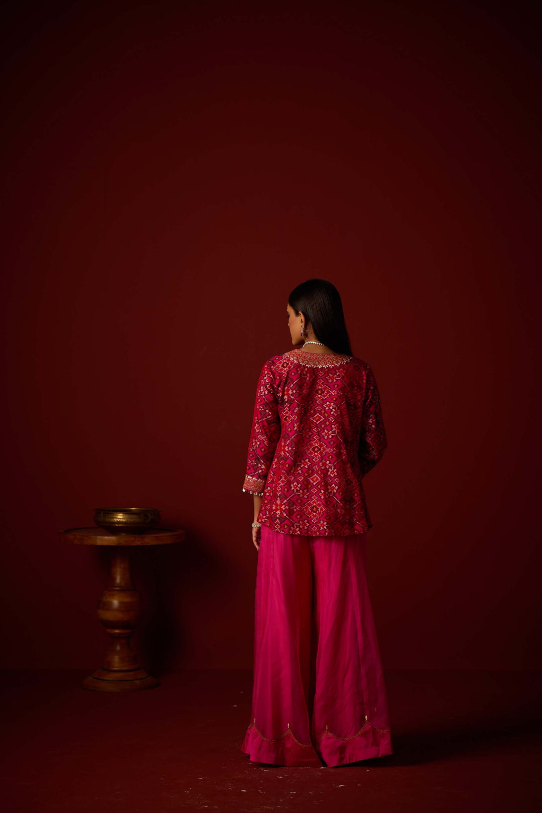 Patola Peplum Jacket With Marodiwork Set