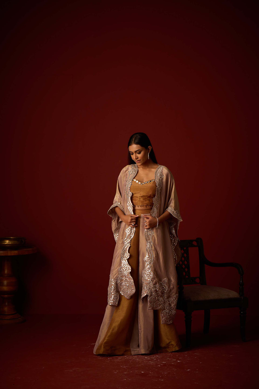 Tissue Mirrorwork Cape