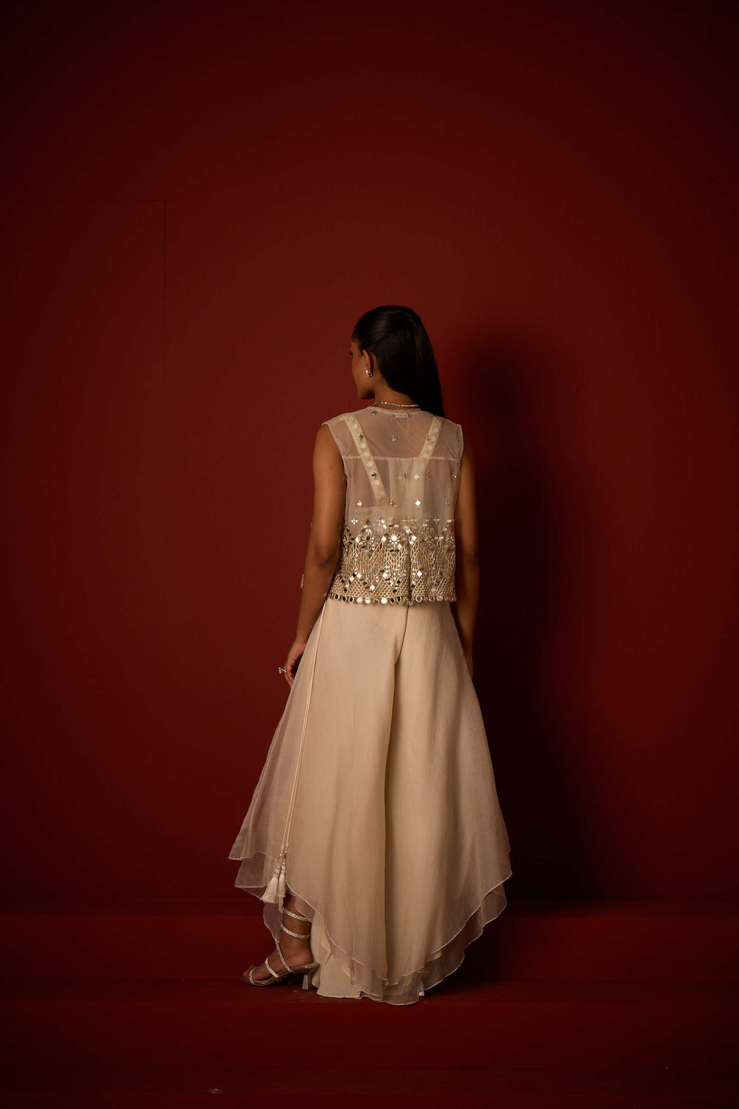 Organza Asymetrical Flared Pants