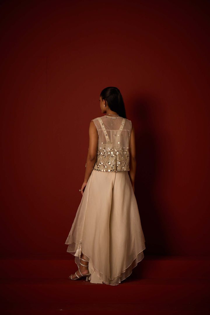 Organza Asymetrical Flared Pants