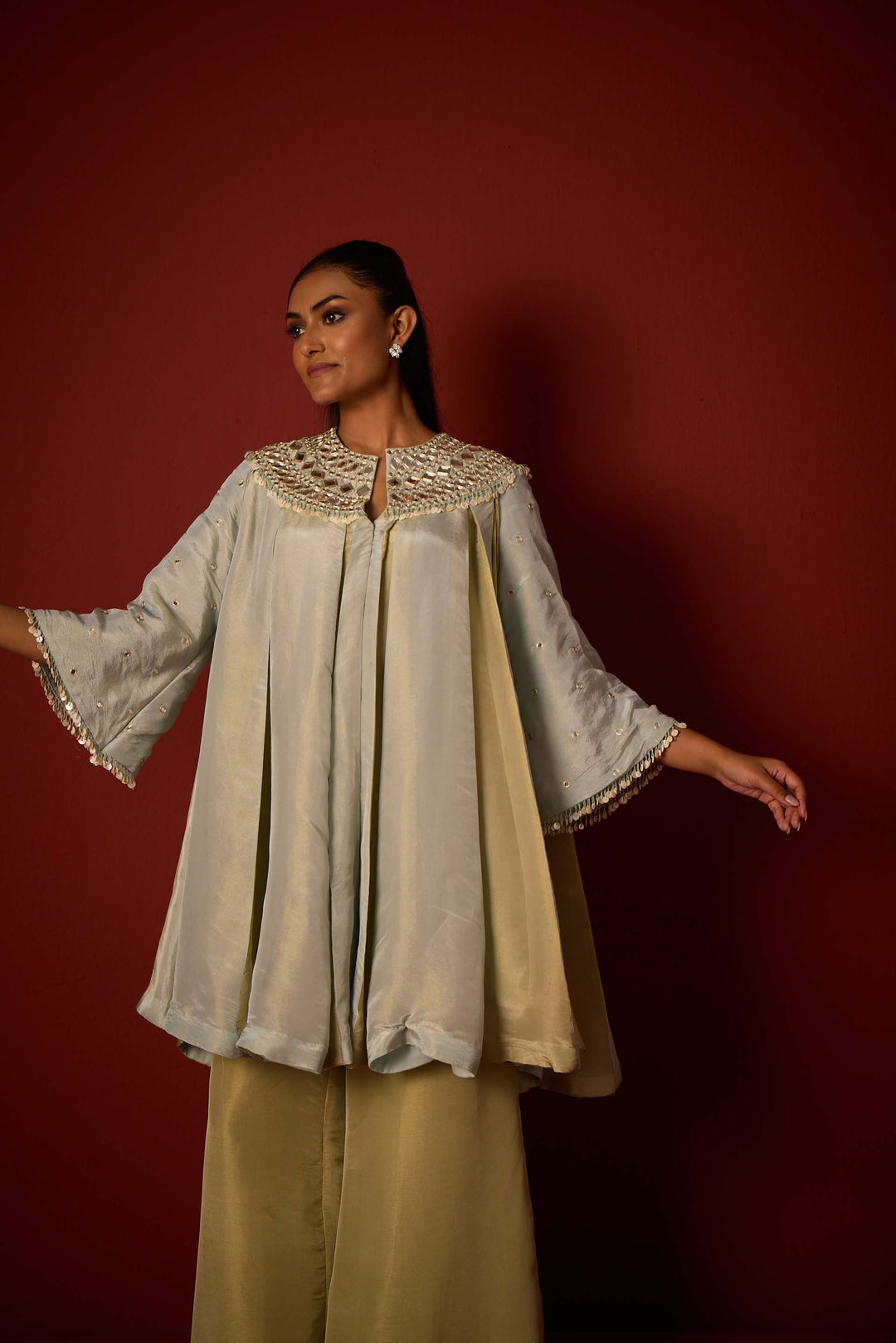 Tissue Mirrorwork Panelled Tunic.