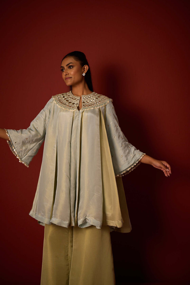 Tissue Mirrorwork Panelled Tunic.