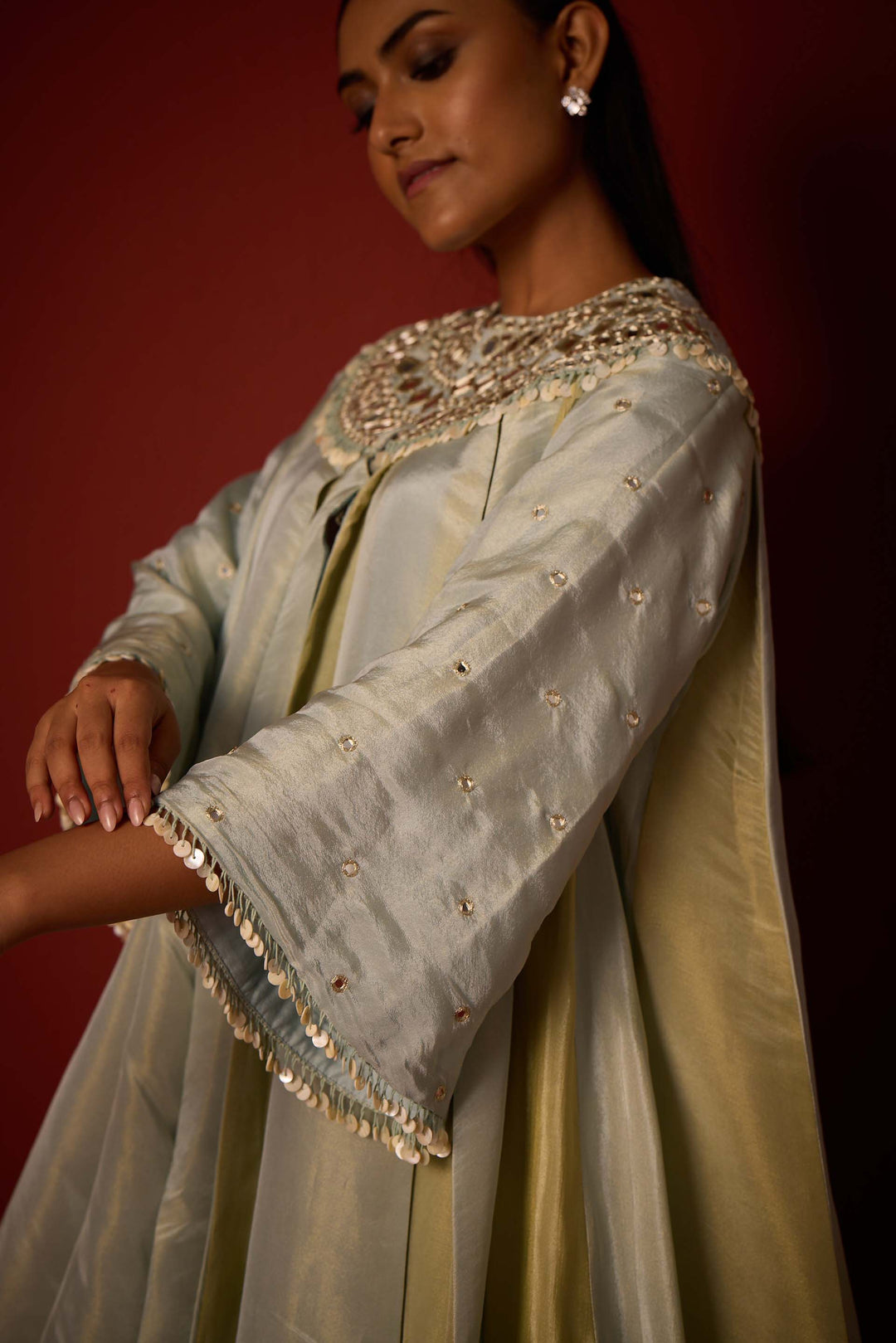 Tissue Mirrorwork Panelled Tunic.