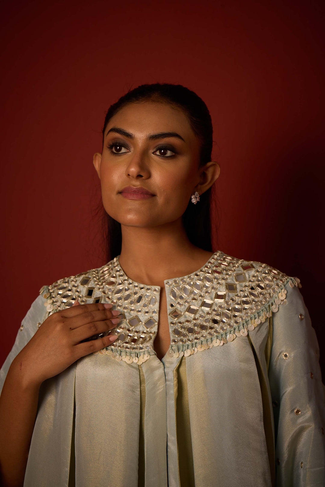 Tissue Mirrorwork Panelled Tunic.