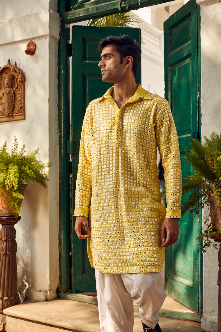 Mirrorwork Pathan Suit