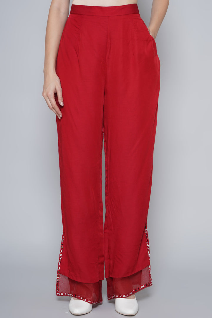 Plain modal layered pants.