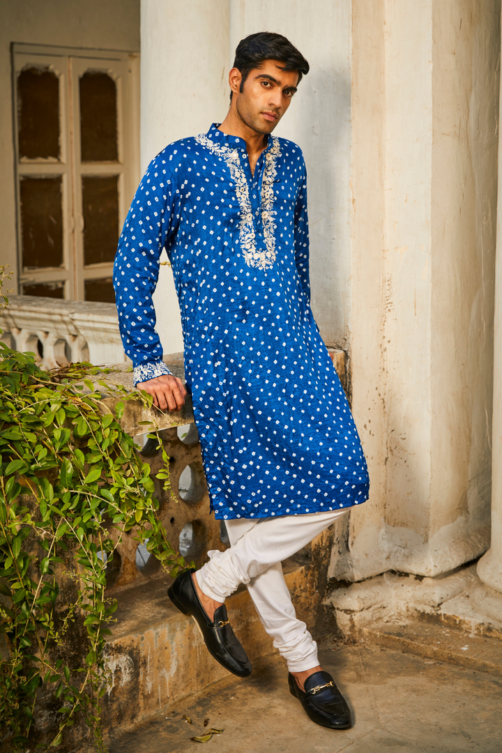 Parsi Gaara Bandhani Kurta with Dhotis