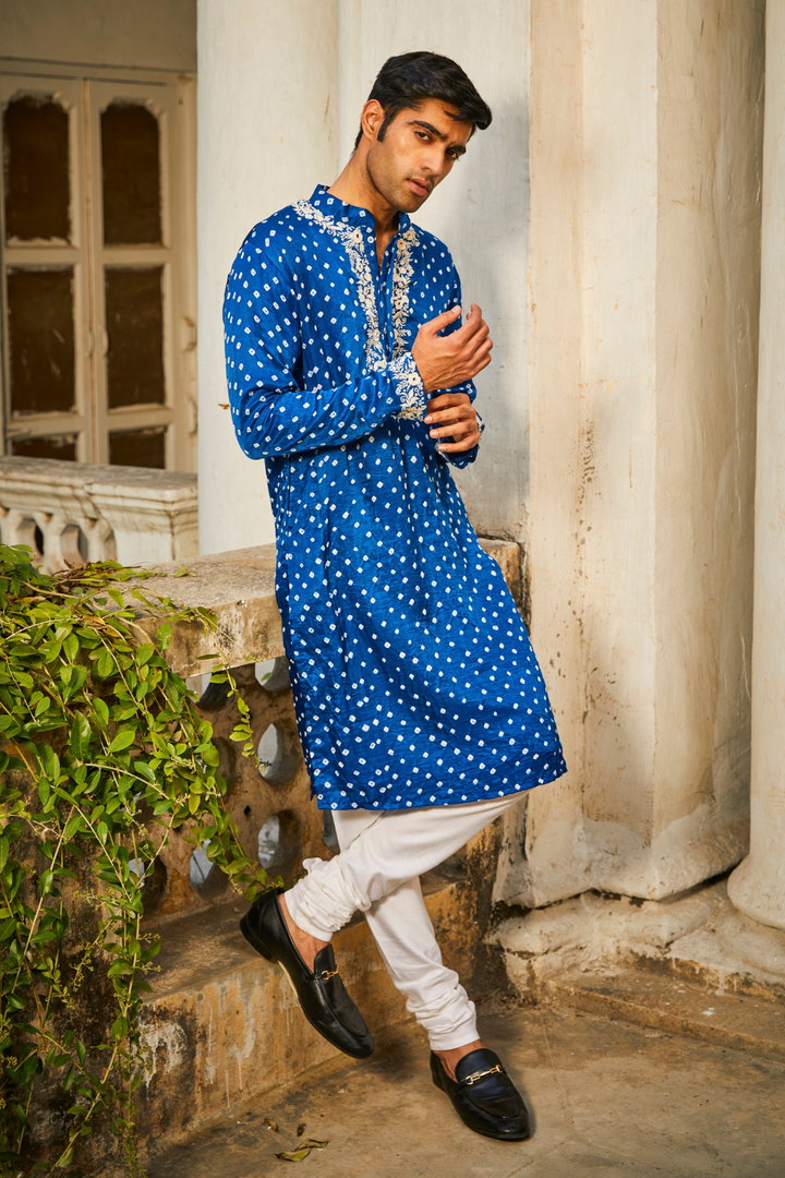 Parsi Gaara Bandhani Kurta with Dhotis