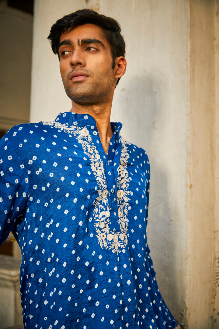 Parsi Gaara Bandhani Kurta with Dhotis