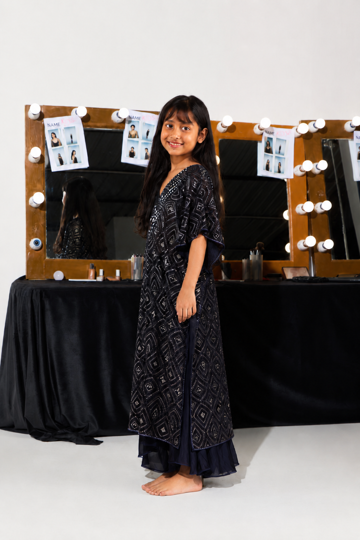 Lace Scallop Midnight Kaftan with Twill Bootcut