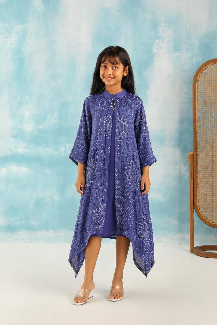 Gajji silk dress with Plain inner