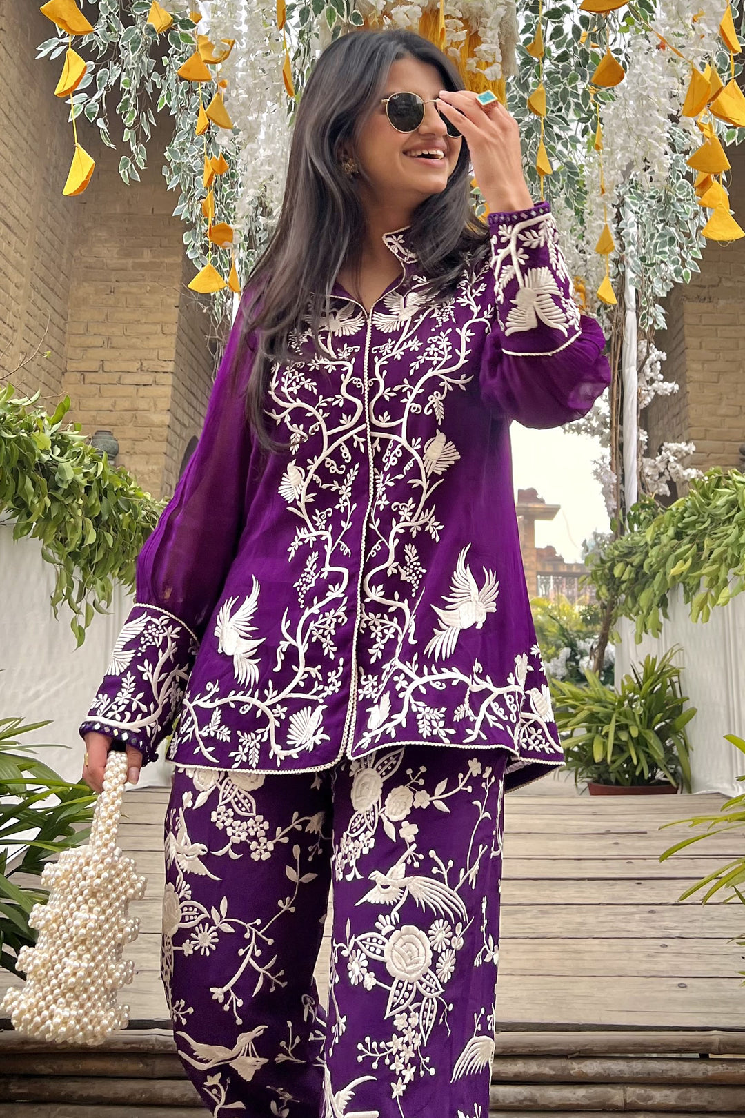 Dhriti Mehra in our Parsi Gaara Jacket