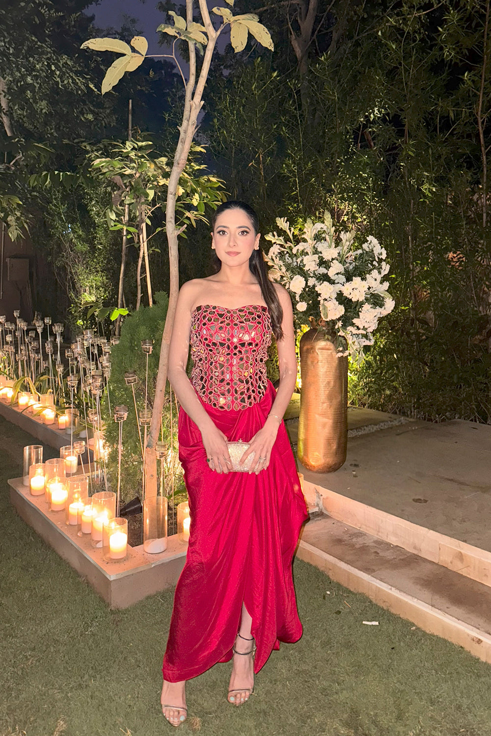 Itika Arora in our Mirrorwork Corset with Pickup Skirt