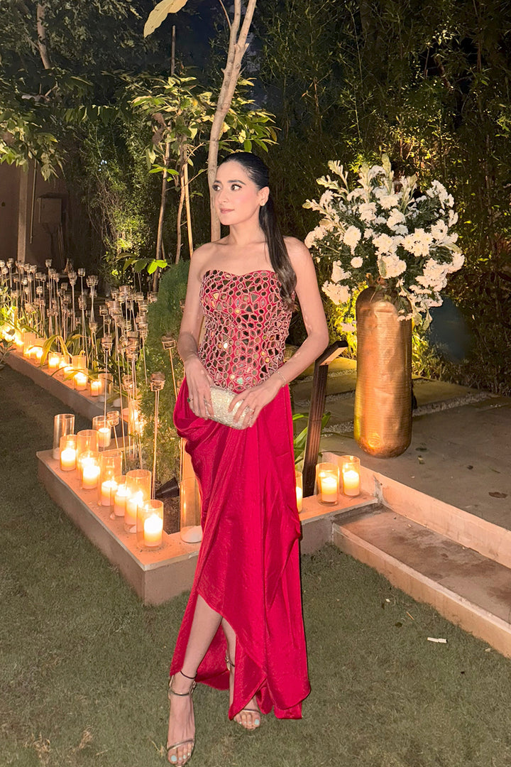 Itika Arora in our Mirrorwork Corset with Pickup Skirt