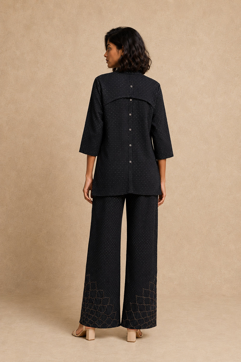 Rai Bandhani Shirt Back Buttons