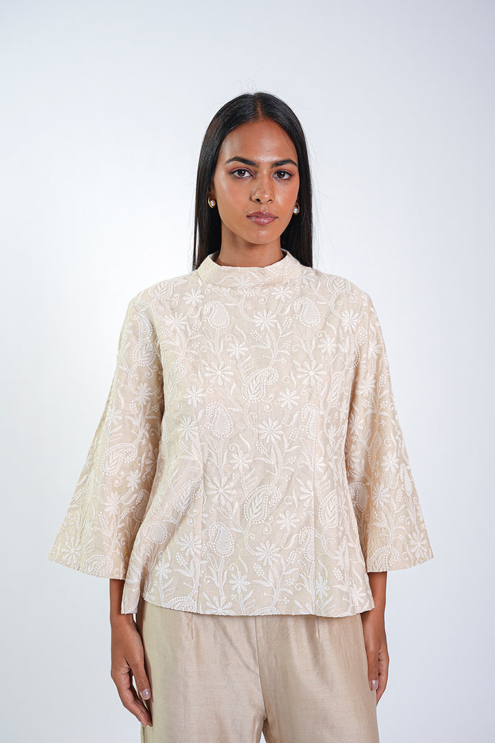 Chikankari Crop Jacket