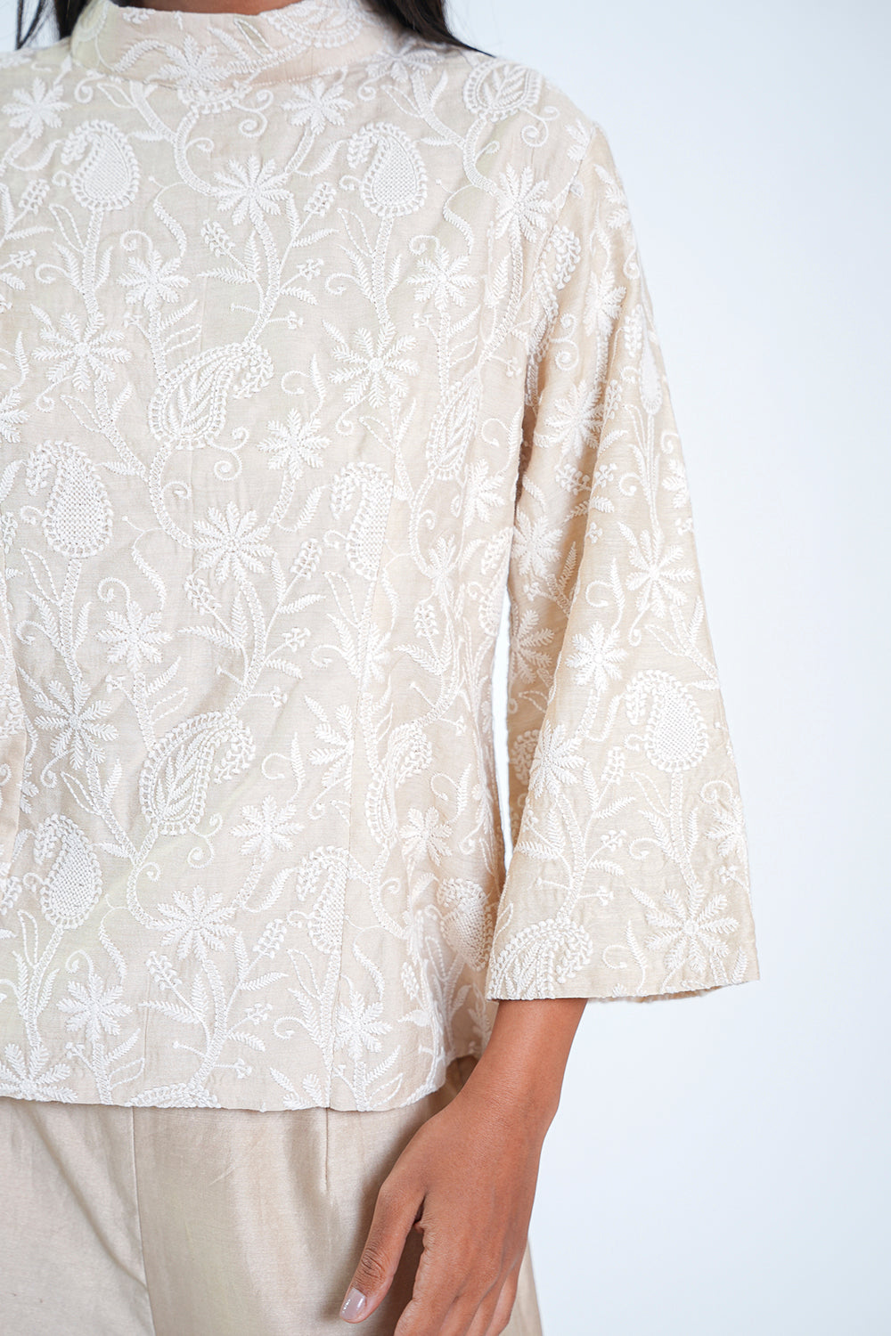 Chikankari Crop Jacket